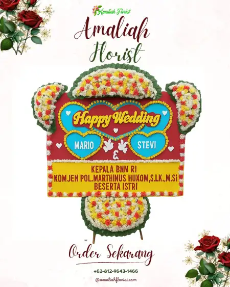 Papan Bunga Pernikahan Mekargading